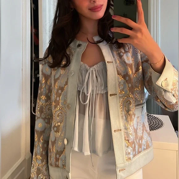 Sandro Blue and Gold Ori Jacket - Picture 13 of 14